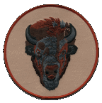 Jumbo 5-1/2 inch round embroidered Buffalo Patch WB animal collectible gift